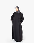 Black Pleat Abaya