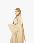 Coffee Neck Tie Abaya