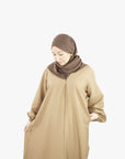 Coffee Open Cuff Sleeve Abaya