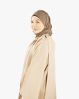 Coffee Neck Tie Abaya