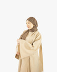 Coffee Neck Tie Abaya