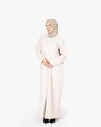 Cream Pleat Abaya