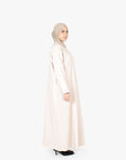 Cream Pleat Abaya