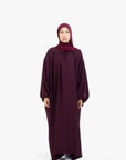 Burgundy Balloon Sleeve Abaya