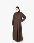 Mocha Brown Pleat Abaya