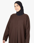 Mocha Brown Pleat Abaya