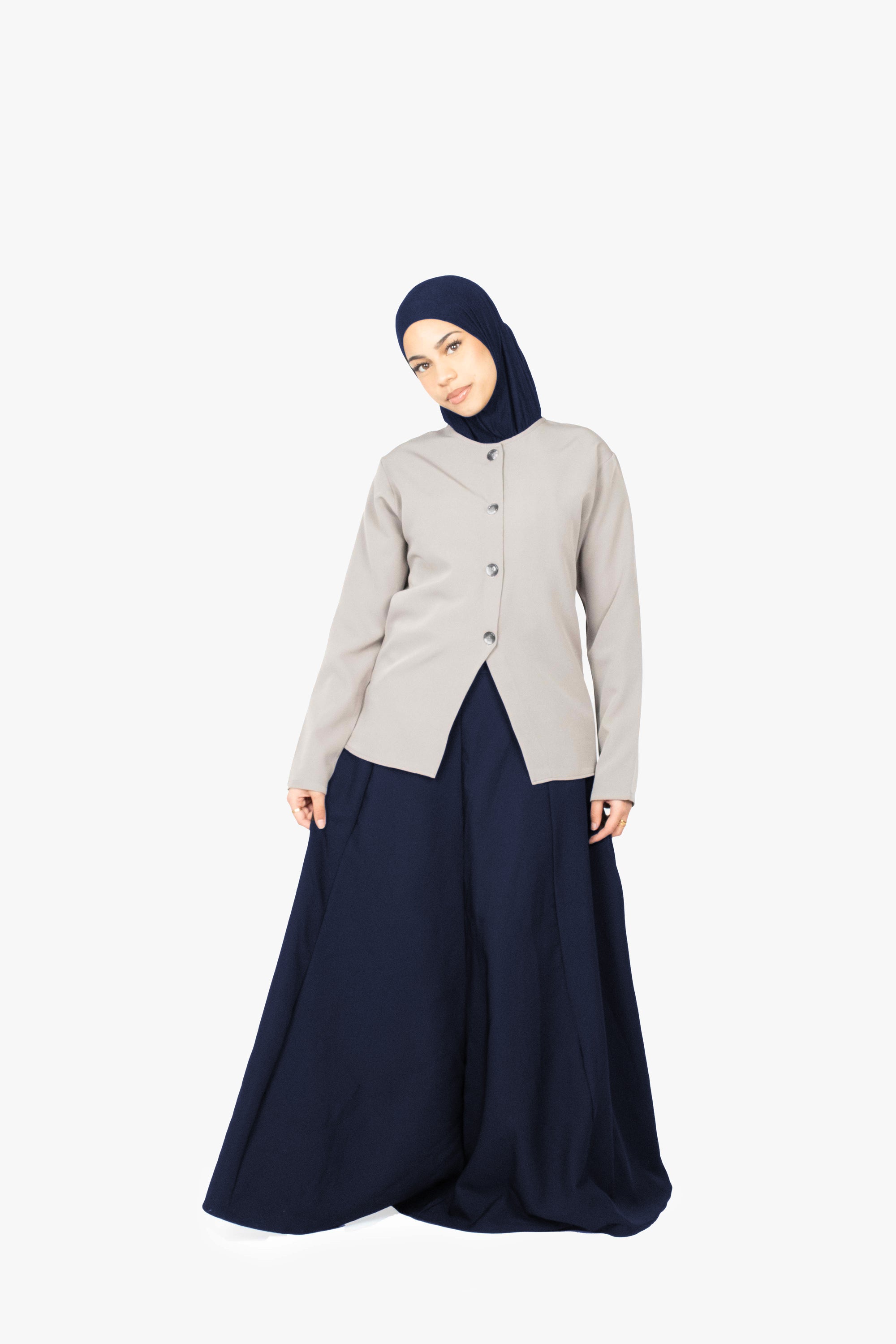 Navy Eight-Panel Skirt