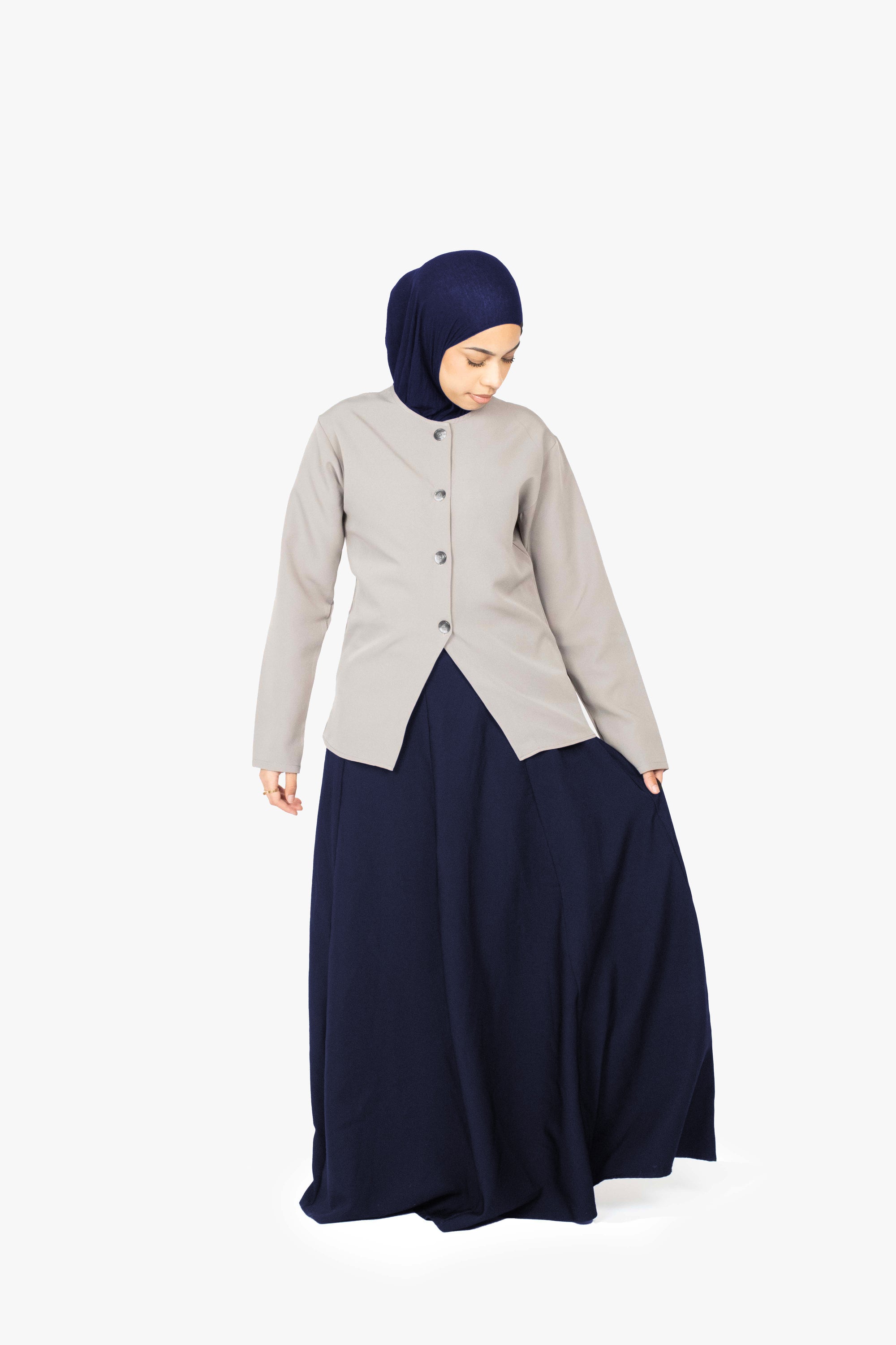 Navy Eight-Panel Skirt