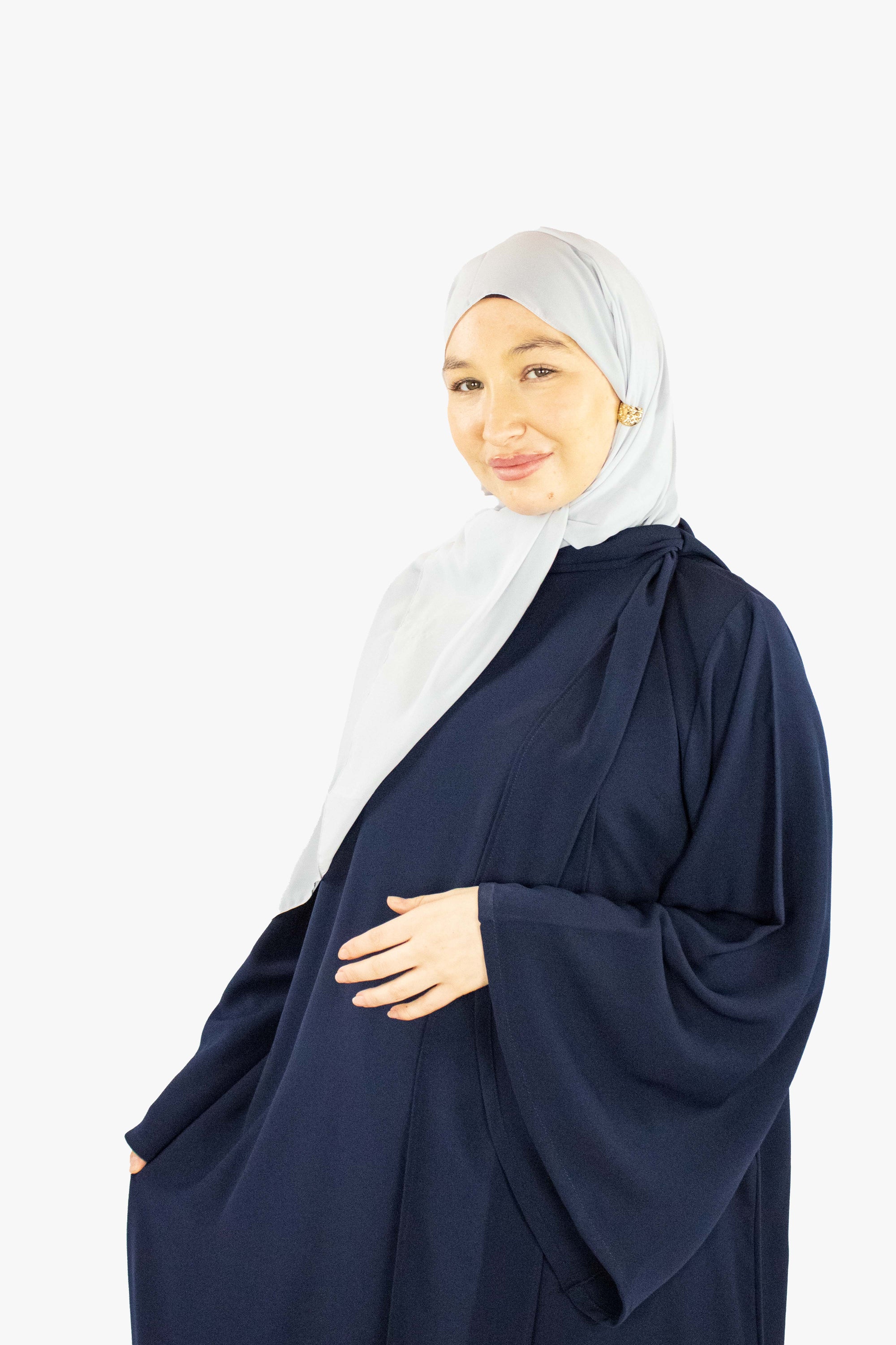 Navy Neck Tie Abaya