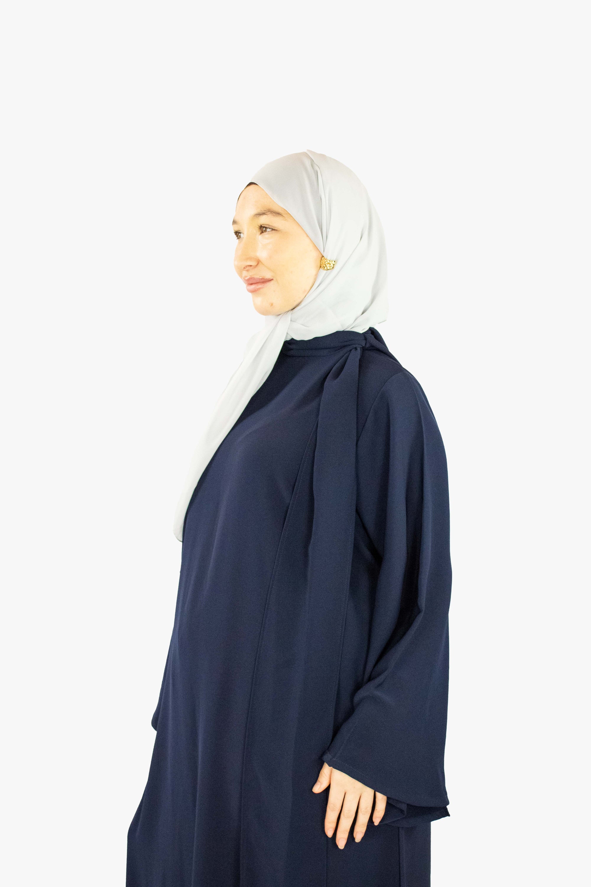Navy Neck Tie Abaya