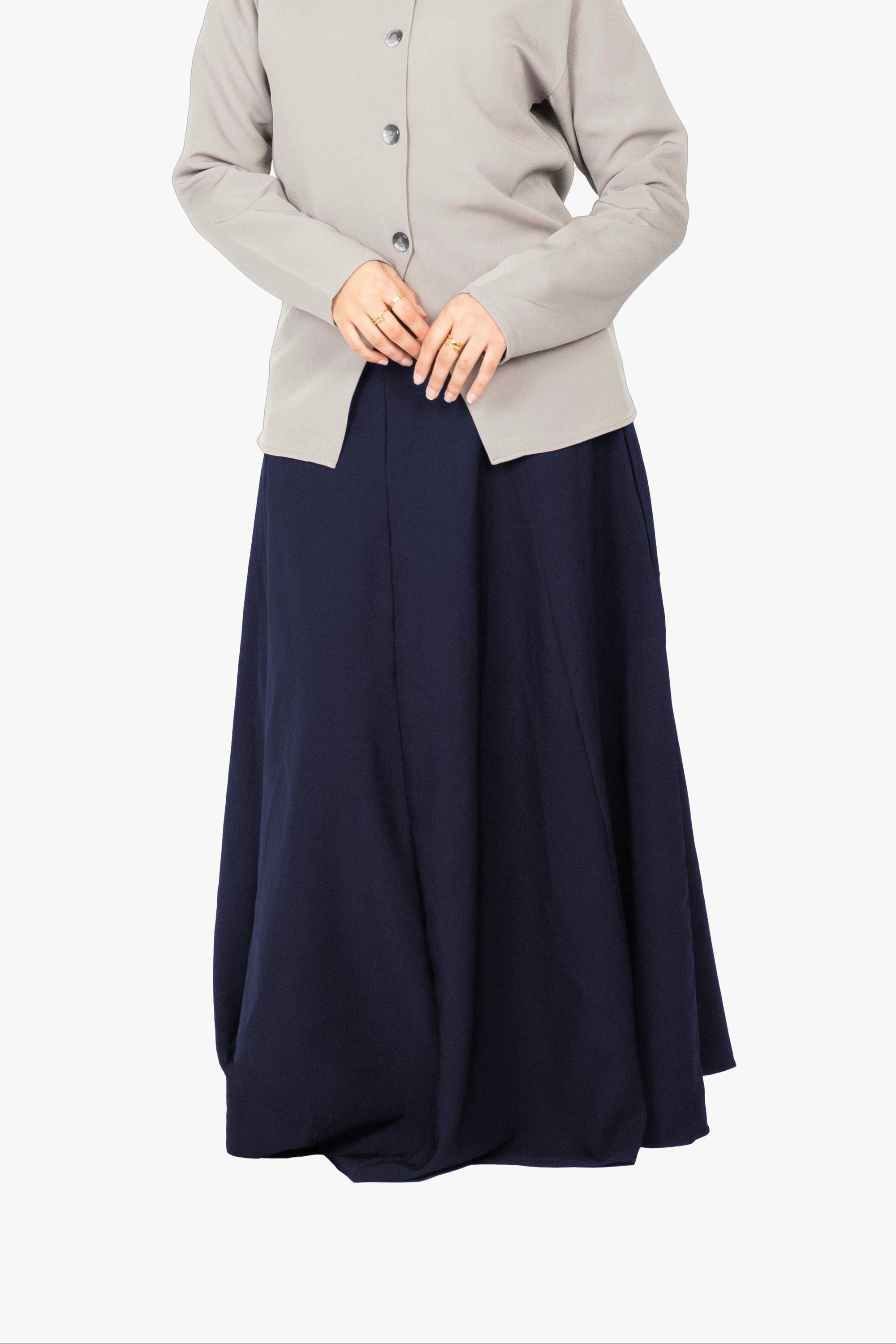 Navy Eight-Panel Skirt