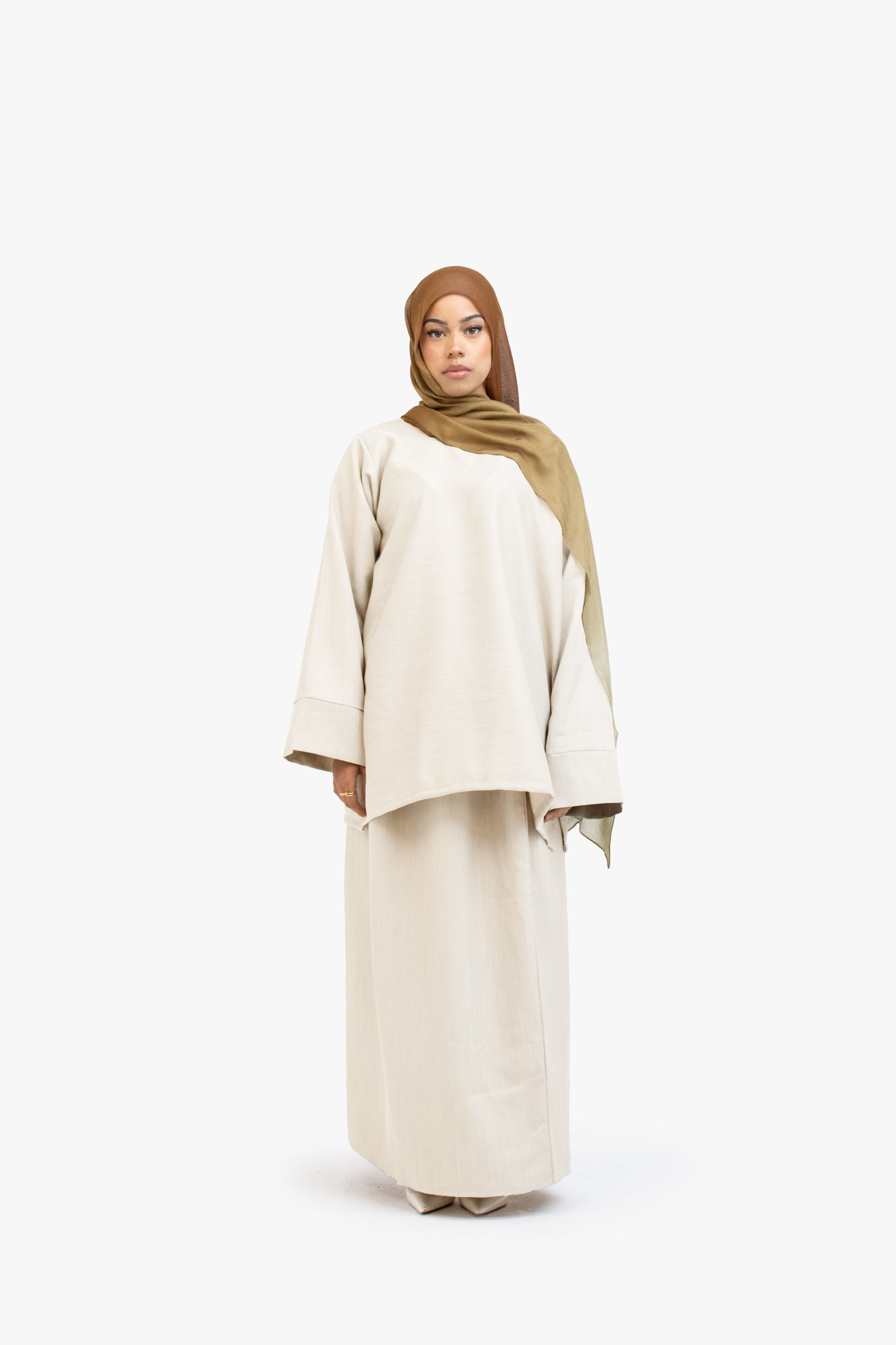 Stone Textured Two-Piece Abaya