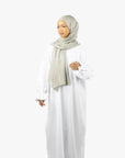 White Poet Sleeve Abaya