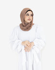 White Balloon Sleeve Abaya