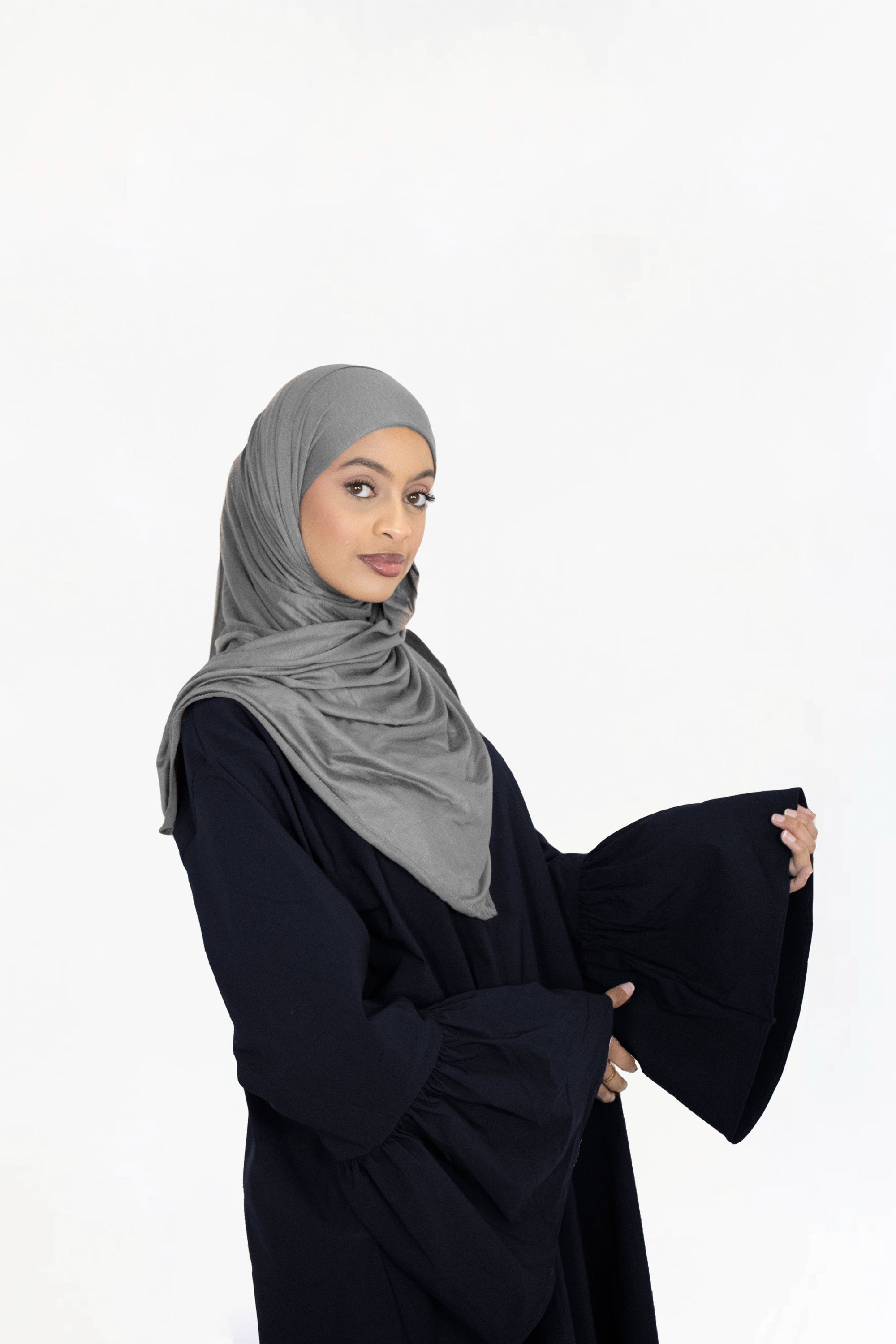 Navy Bell Sleeve Abaya