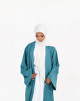 Teal Kimono Open Abaya