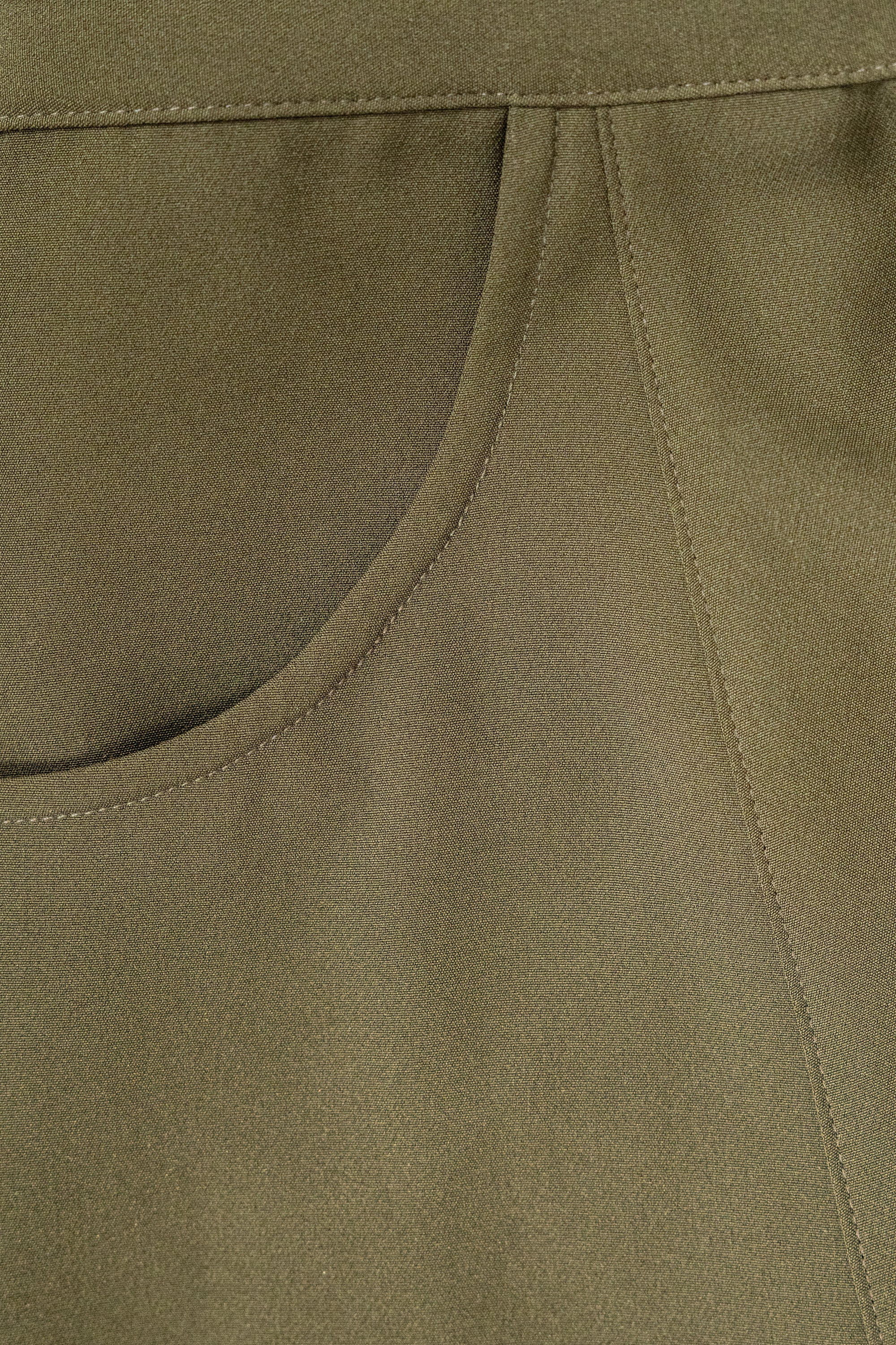 Khaki Powder Touch Crepe Eight-Panel Skirt