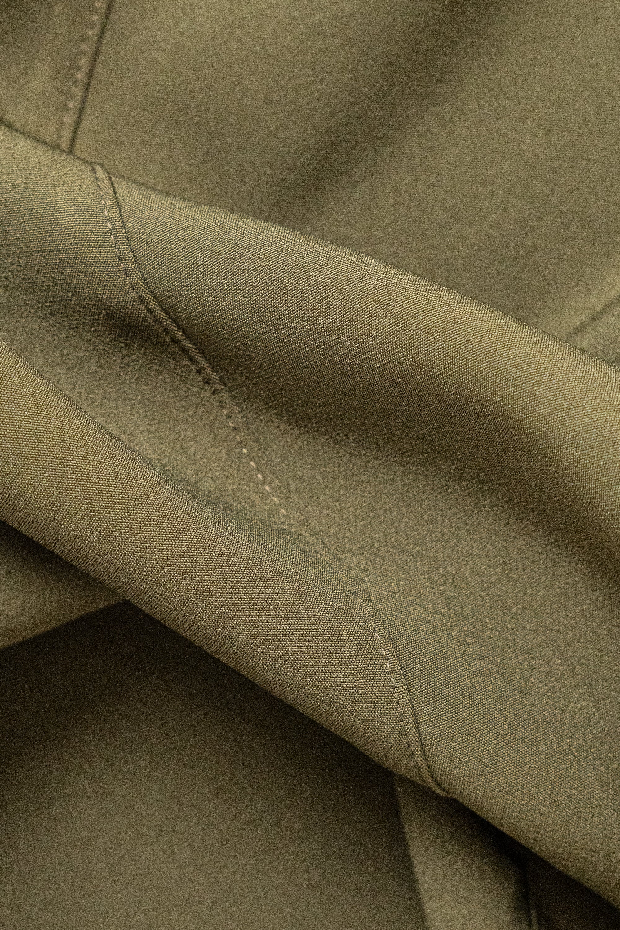 Khaki Powder Touch Crepe Umbrella Sleeve Abaya