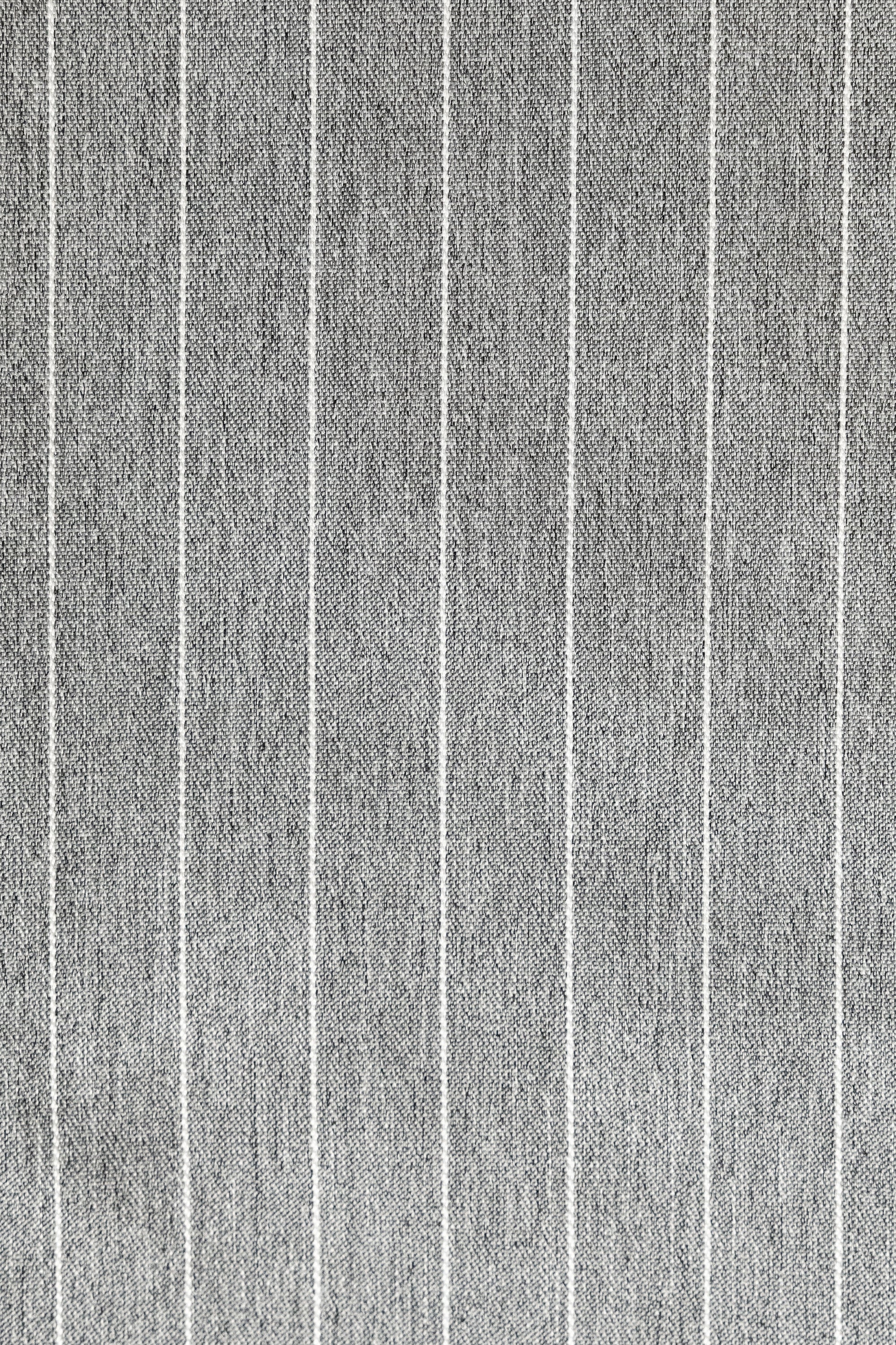 Grey Cotton Blend Striped Kimono Abaya