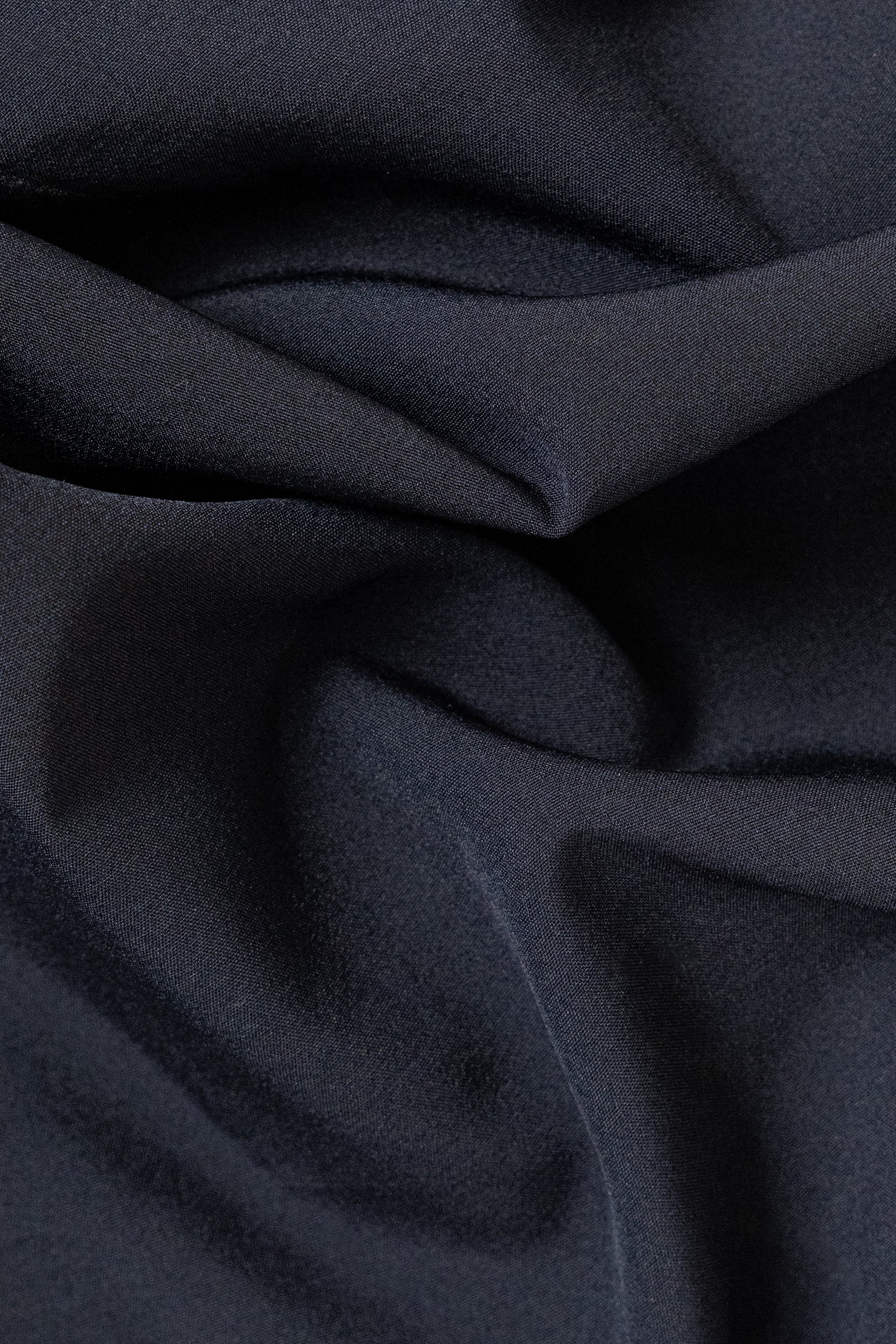 Navy Powder Touch Crepe Umbrella Sleeve Top