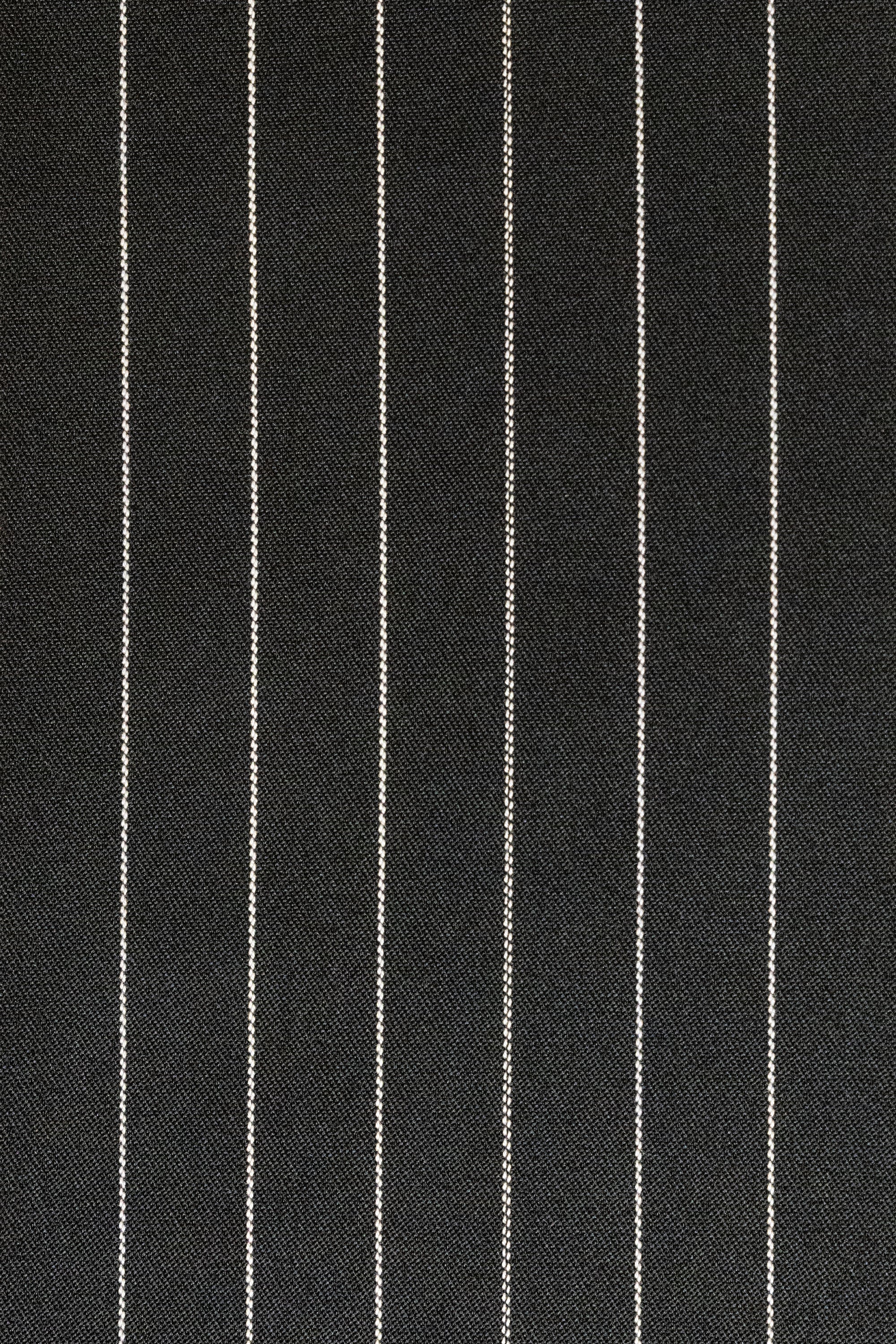 Black Cotton Blend Striped Kimono Abaya