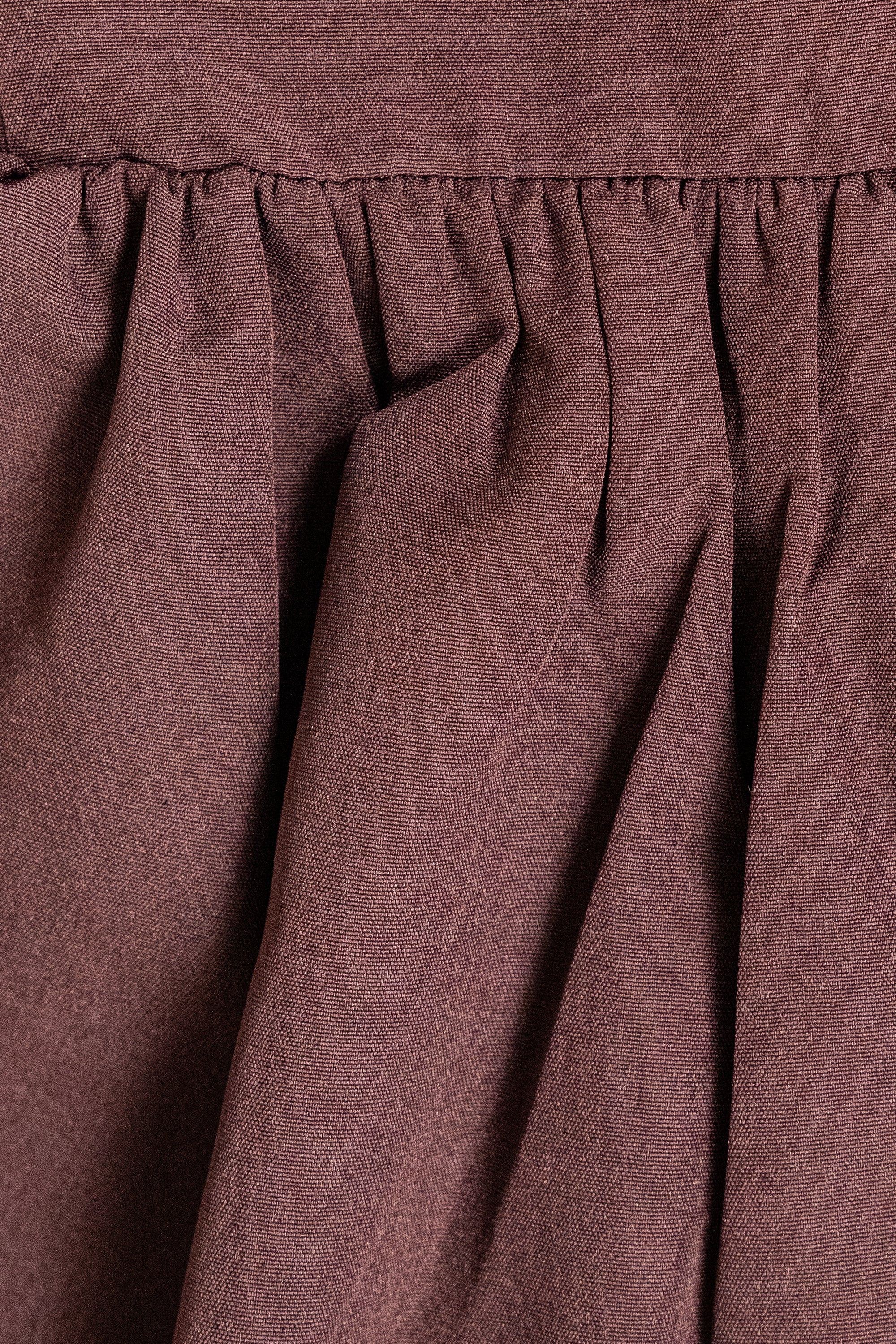Mocha Brown Crepe Two-Side Tie Top