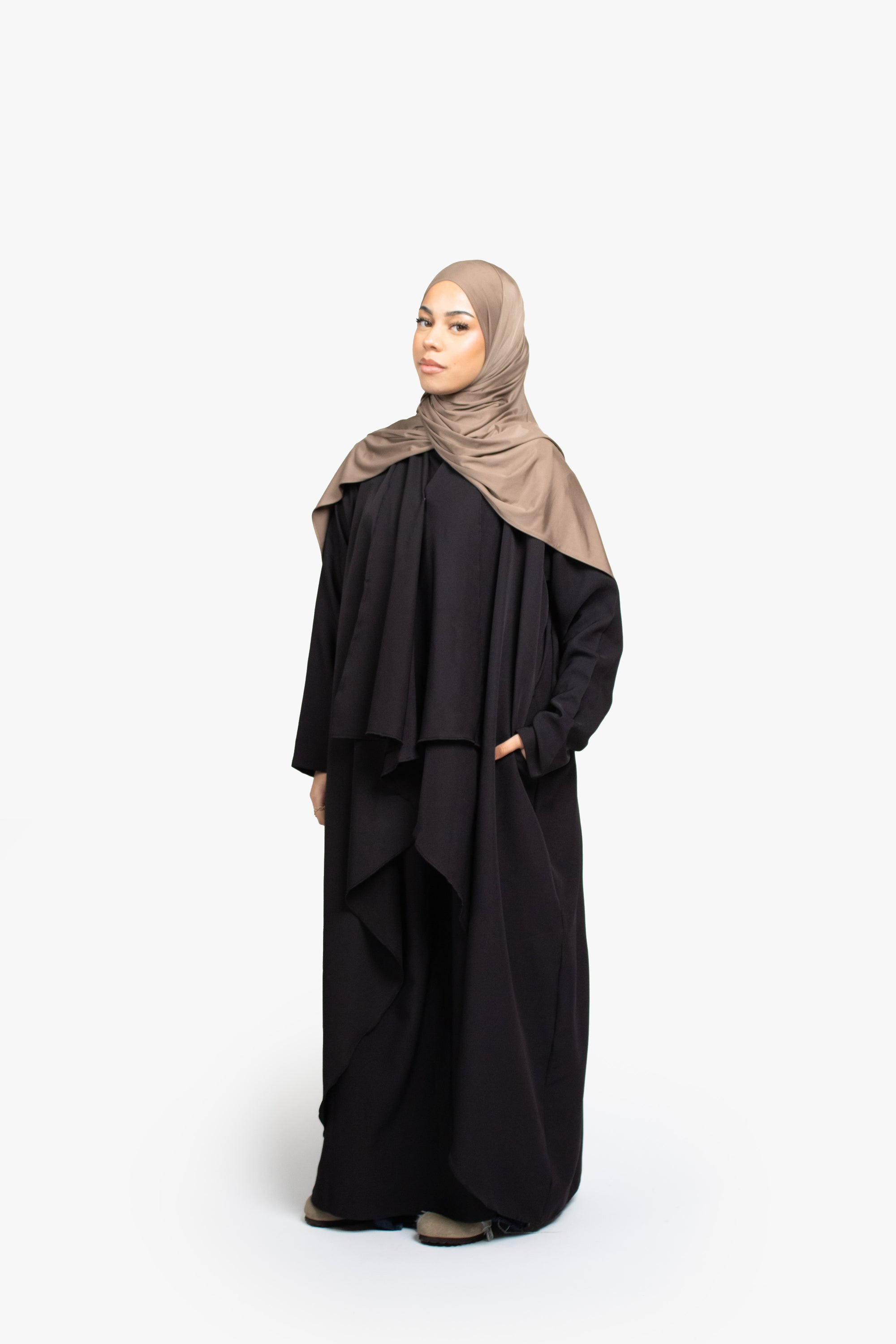 Black Waterfall Two-Piece Abaya