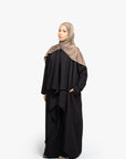 Black Waterfall Two-Piece Abaya