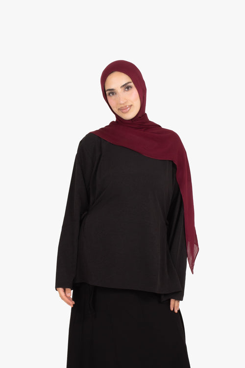 Black Crepe Two-Side Tie Top