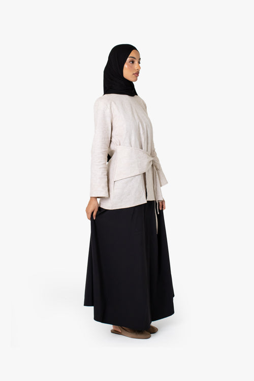 Black Crepe Wrap Skirt