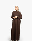 Mocha Collar Abaya
