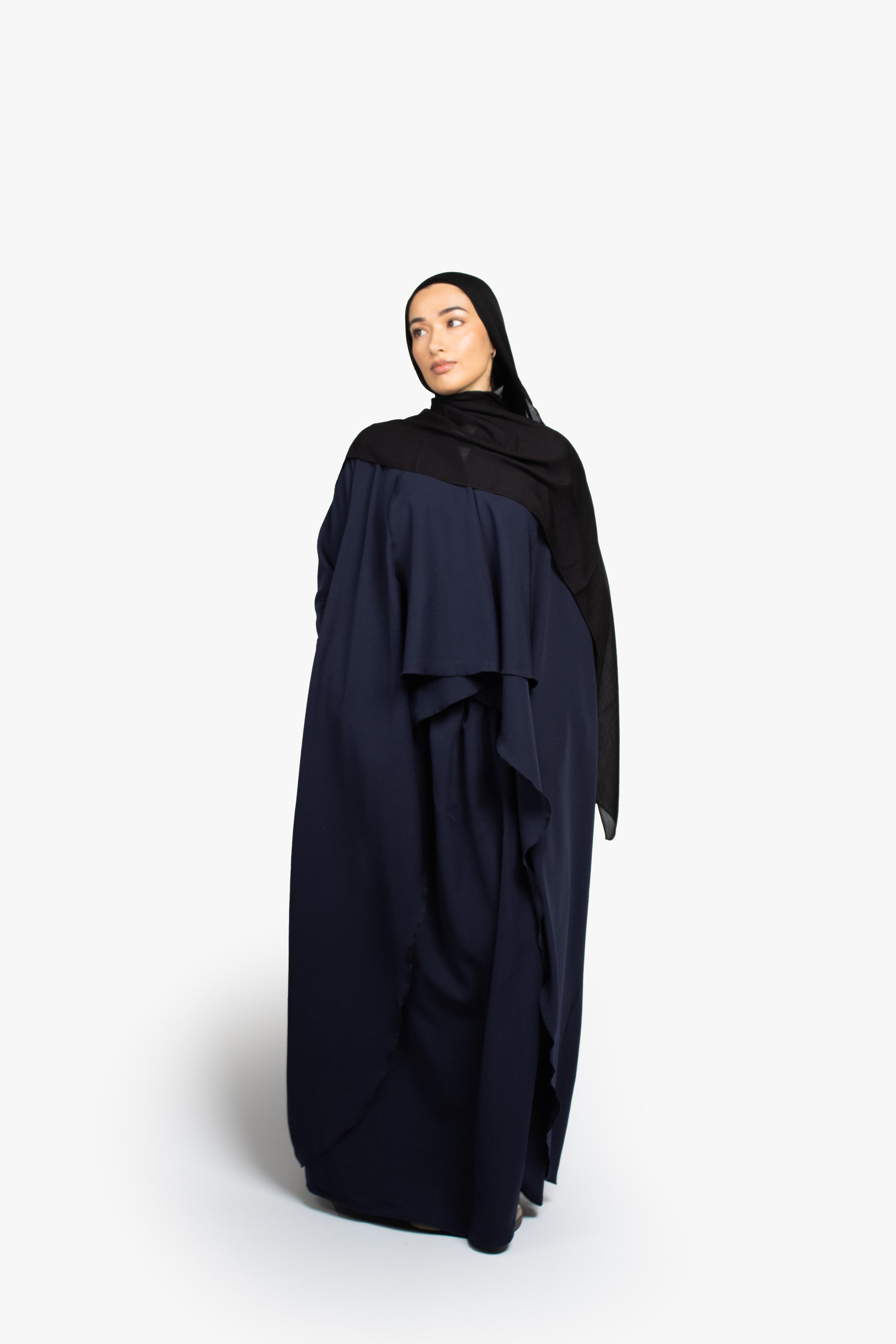 Navy Waterfall Two-Piece Abaya
