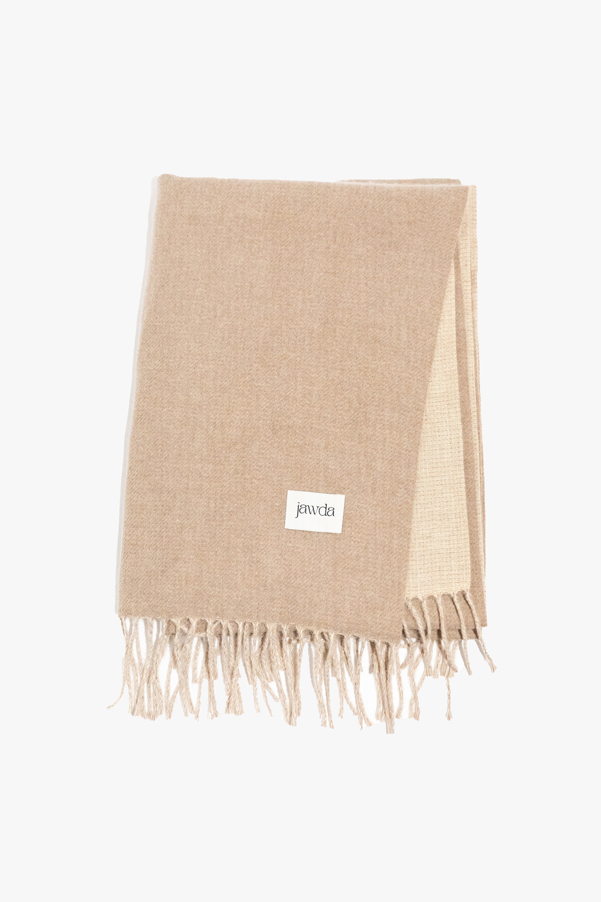 Beige Double-Tone Winter Scarf - Jawda