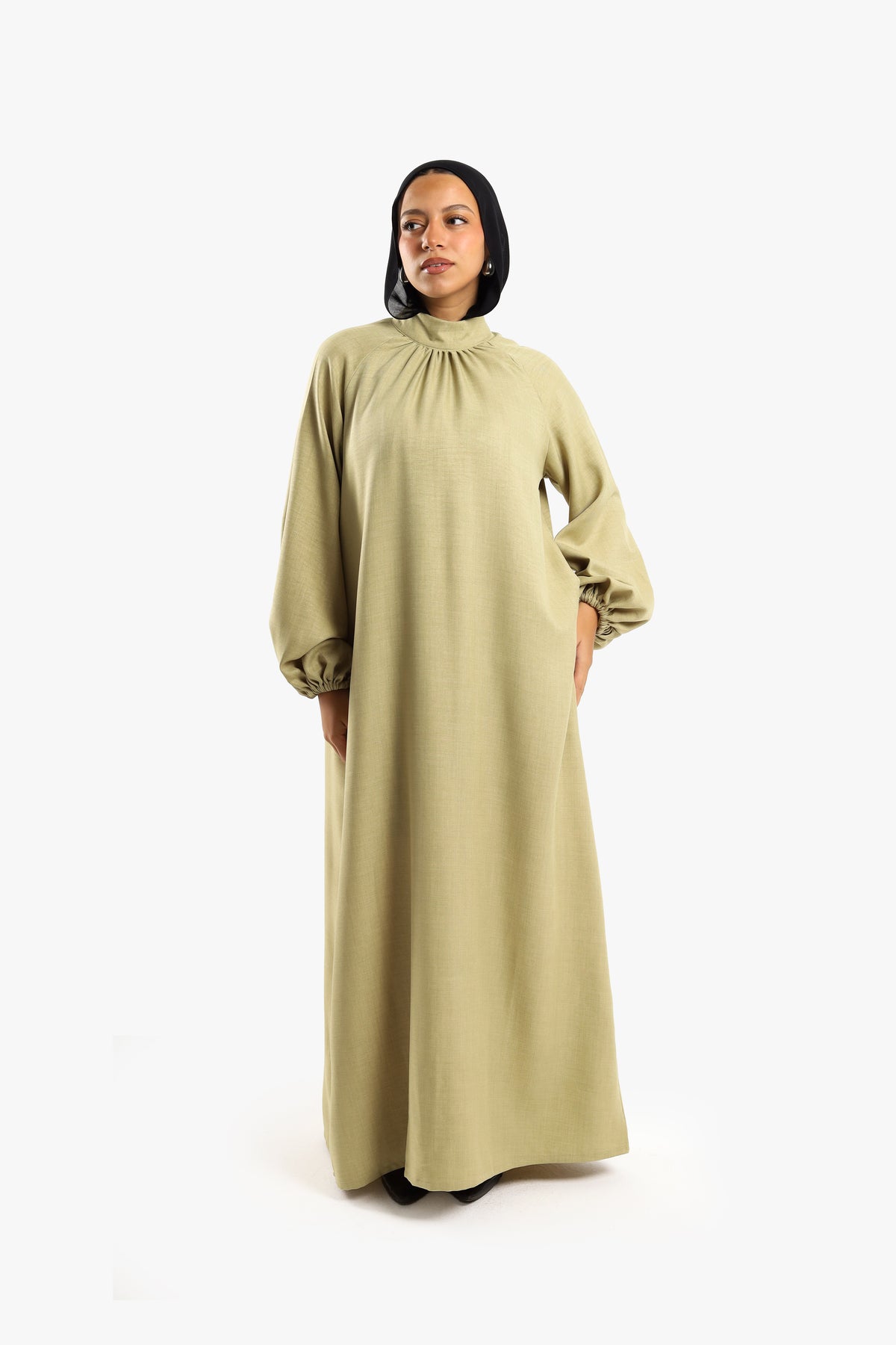 Cardamom Green Bishop Sleeve Abaya