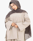 Beige Plaid Two-Piece Abaya