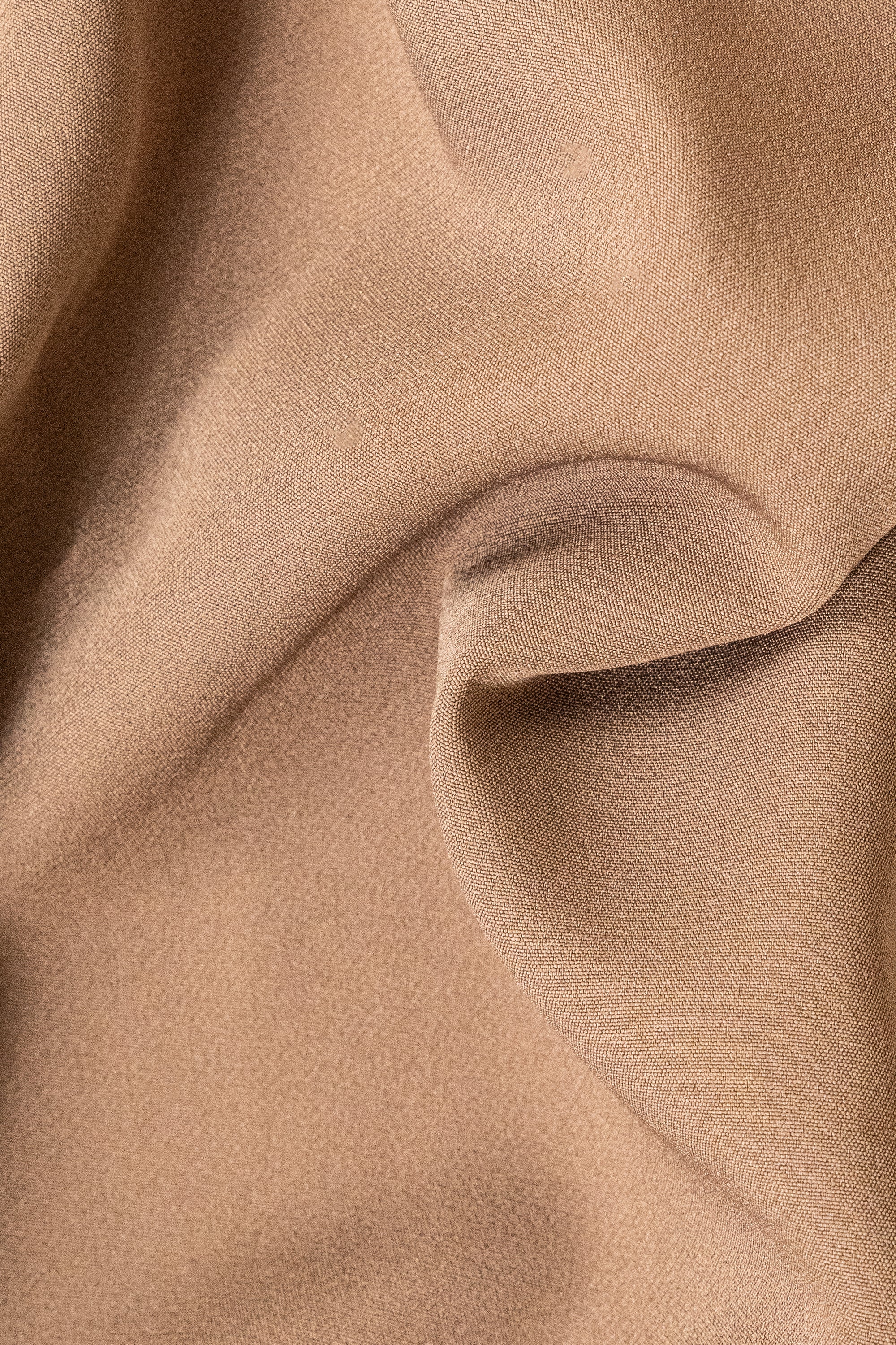 Beige Powder Touch Crepe Umbrella Sleeve Top