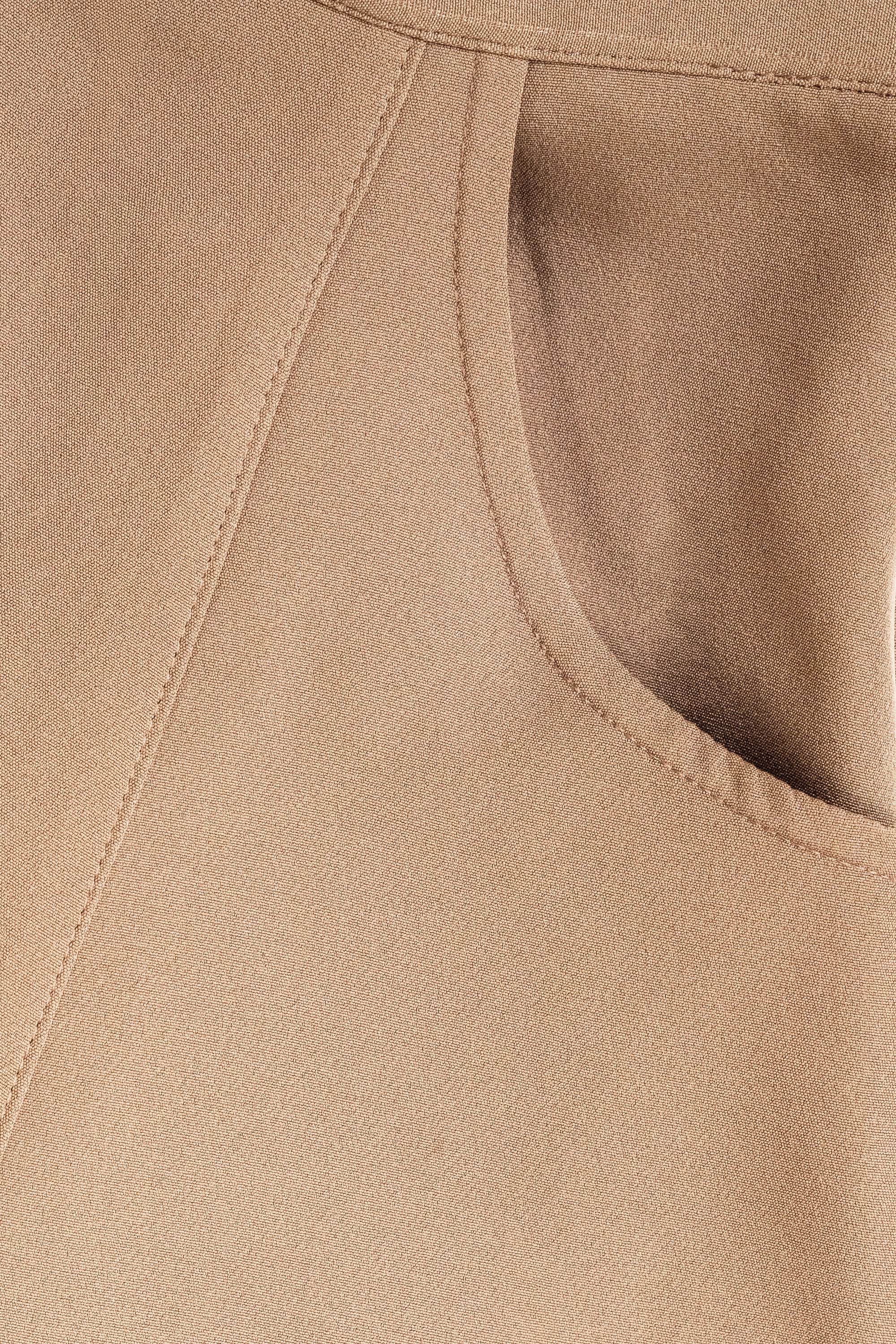 Beige Powder Touch Crepe Eight-Panel Skirt
