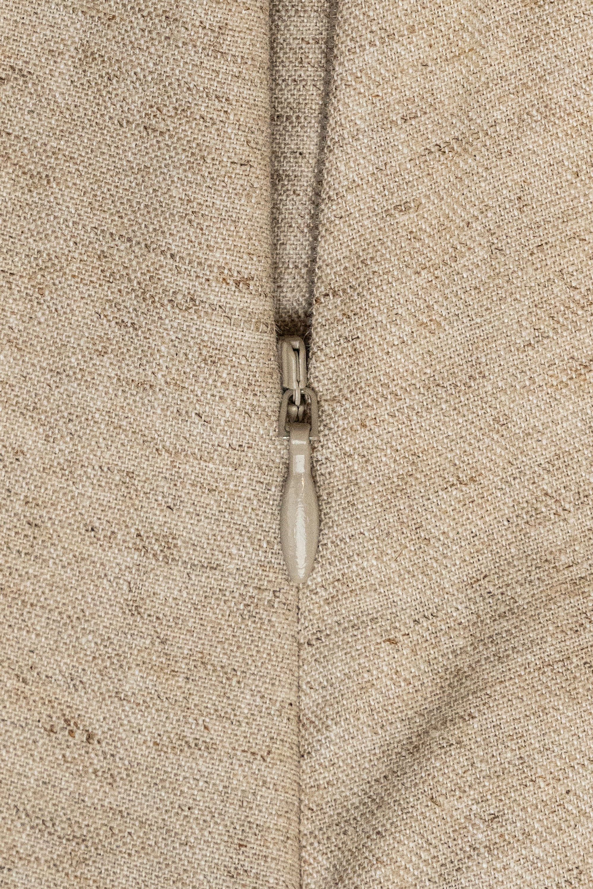 Beige Linen Cotton Wrap Top