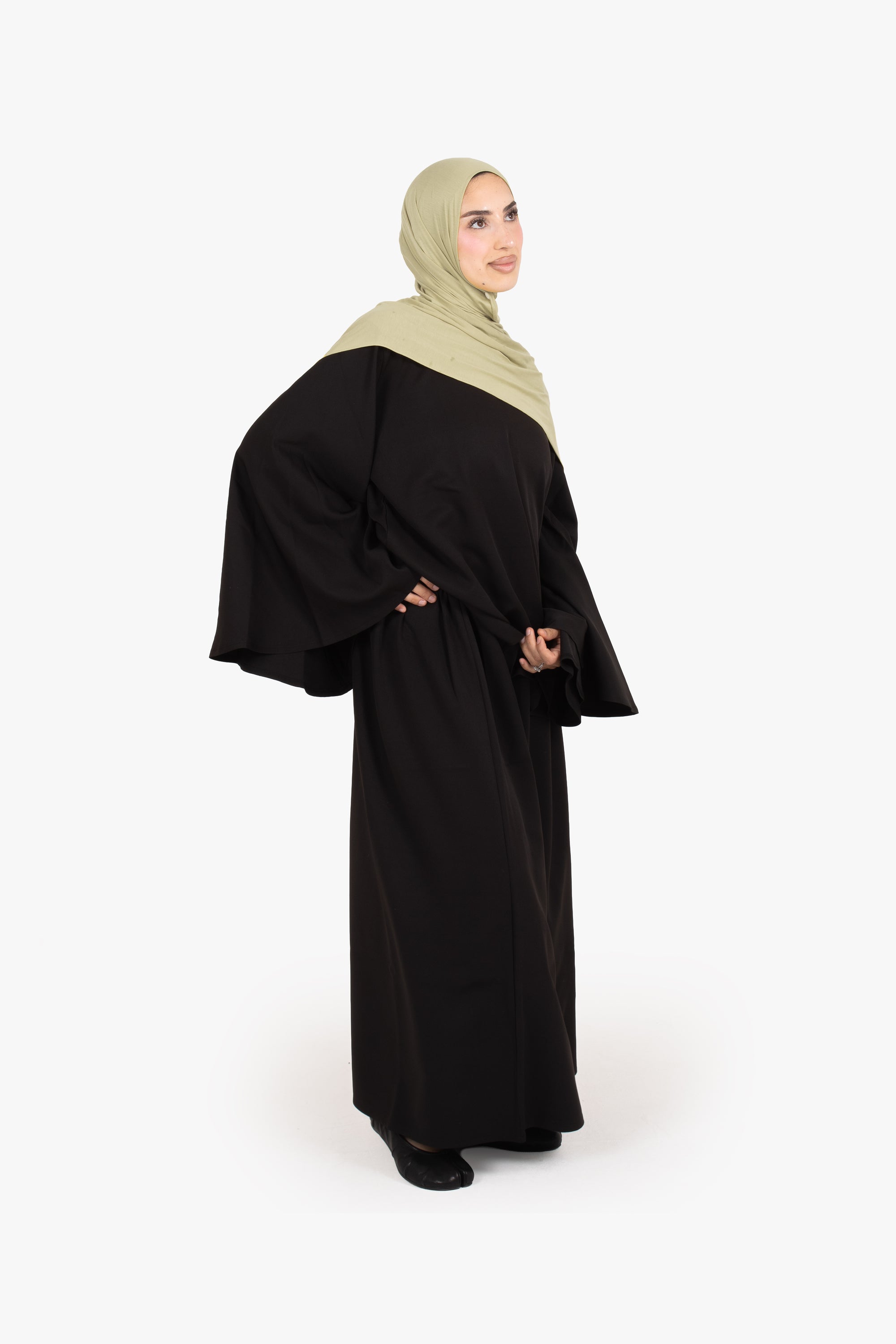 Black Powder Touch Crepe Elasticated Skirt