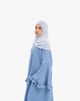 Sky Blue Flower Sleeve Abaya