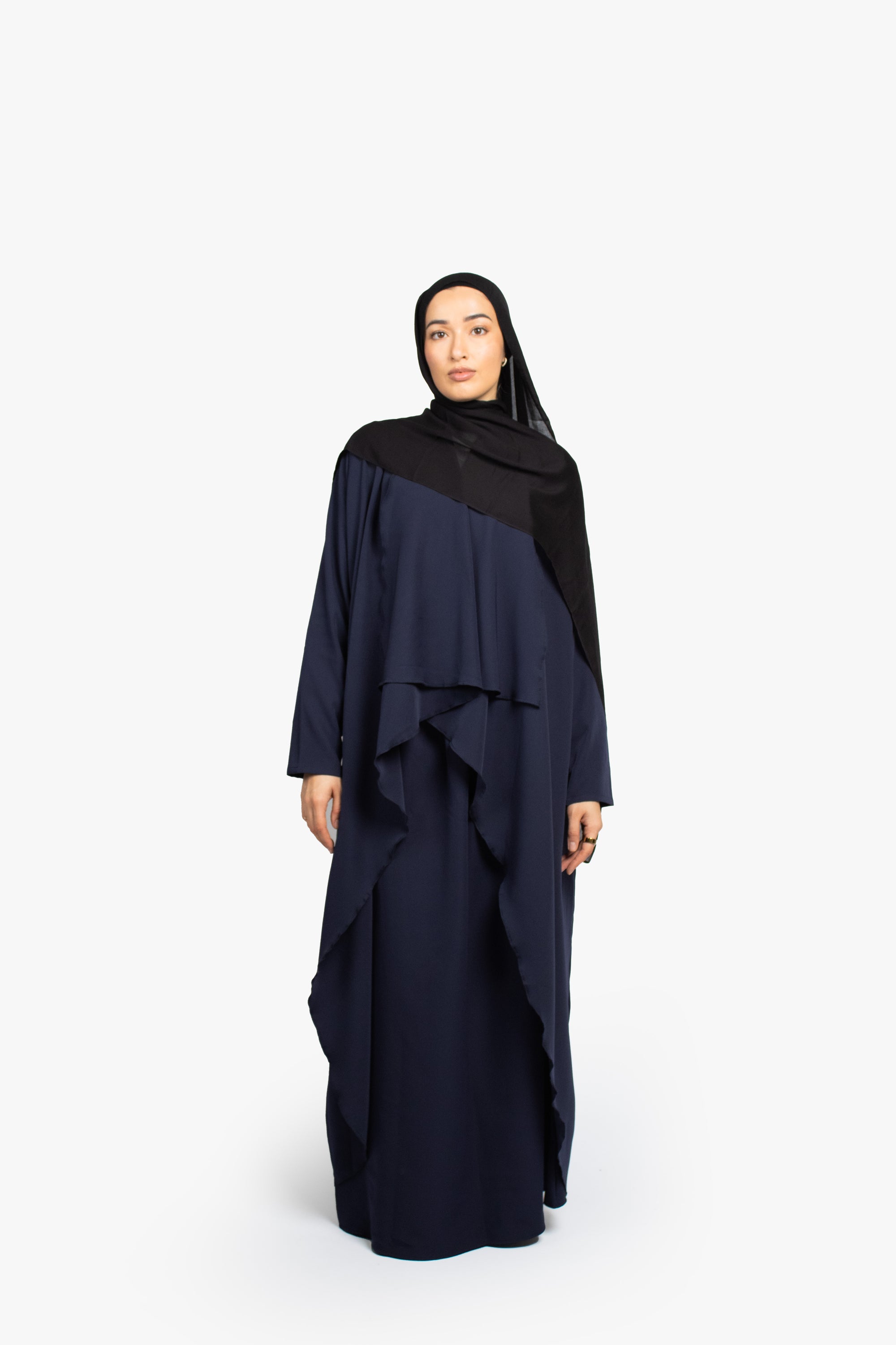 Navy Waterfall Two-Piece Abaya