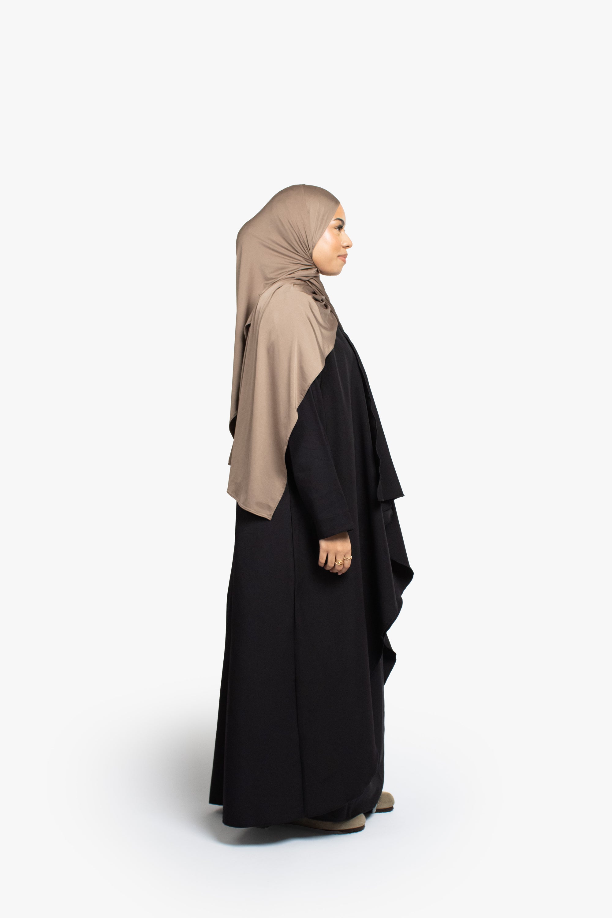 Black Waterfall Two-Piece Abaya