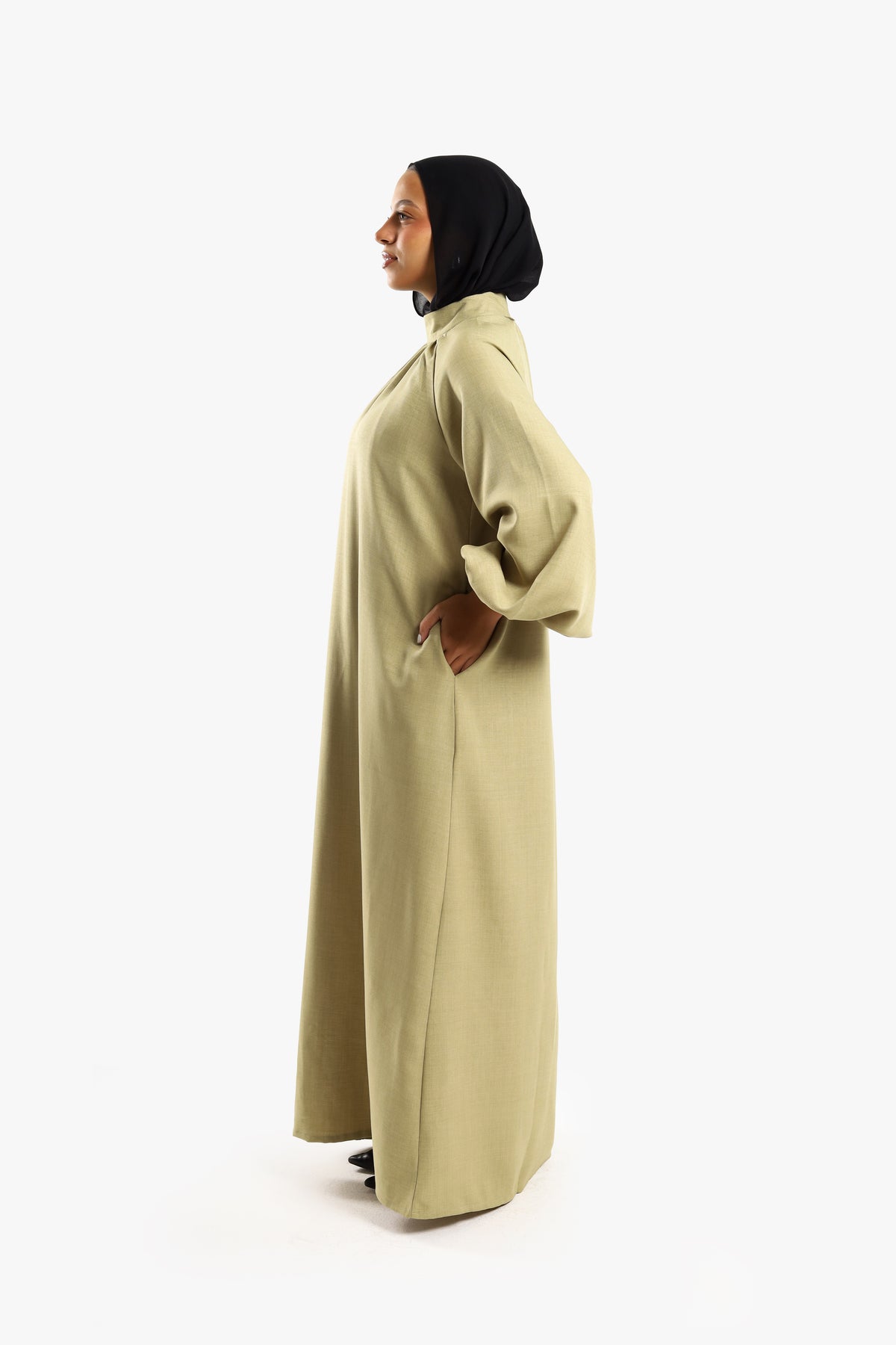 Cardamom Green Bishop Sleeve Abaya