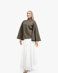 Olive Textured Umbrella Sleeve Top