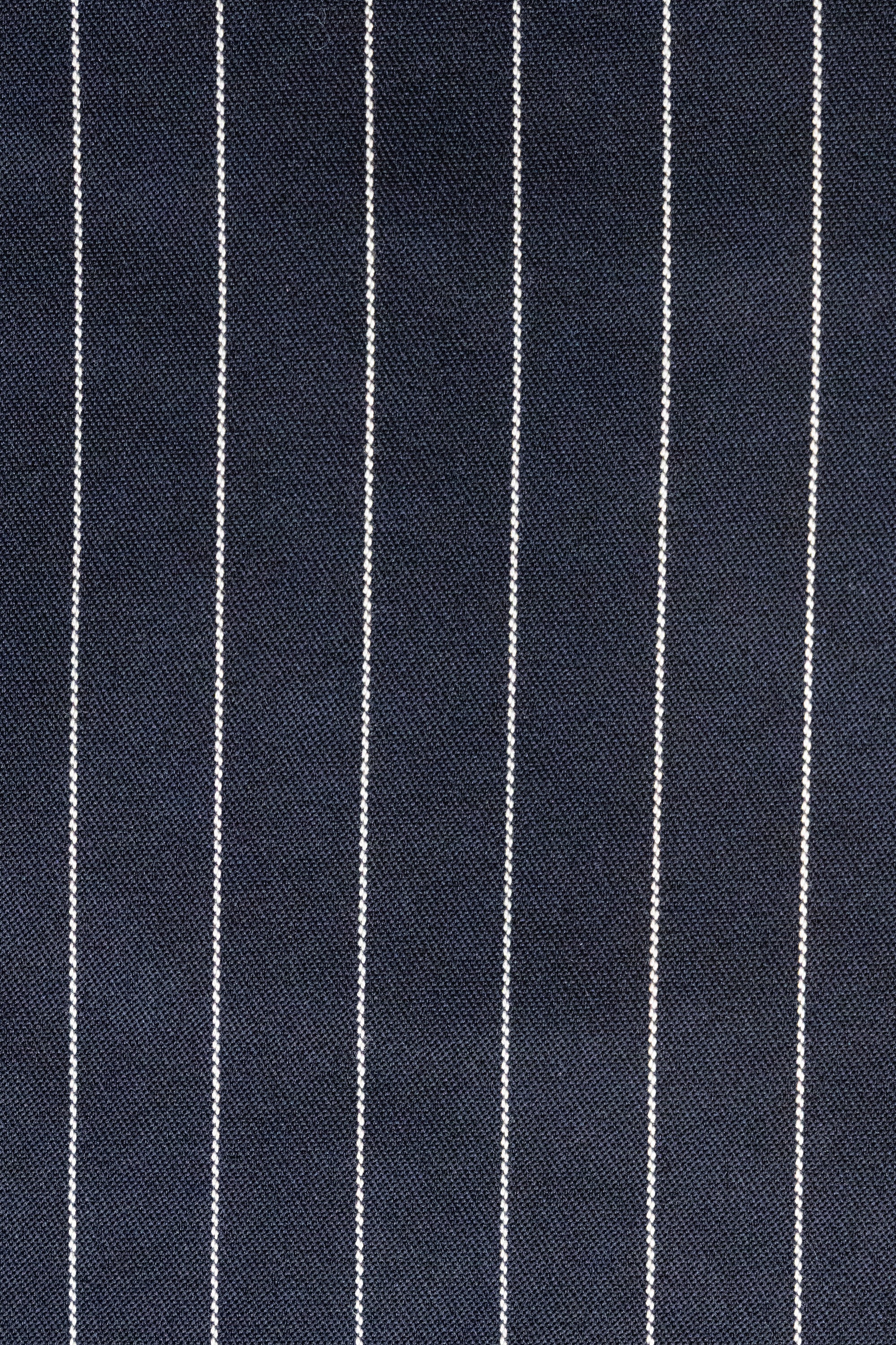 Navy Cotton Blend Striped Kimono Abaya