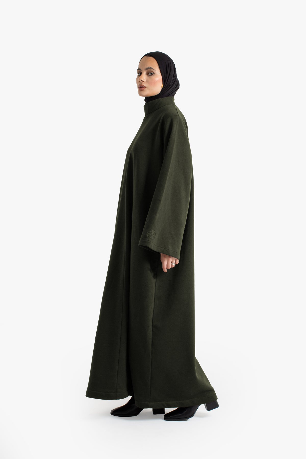 Olive Mock Neck Jumper Abaya