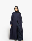 Navy Collar Abaya