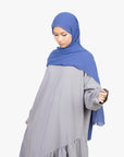 Cloud Grey Asymmetric Drop Waist Abaya