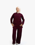 Burgundy V-Neck Top