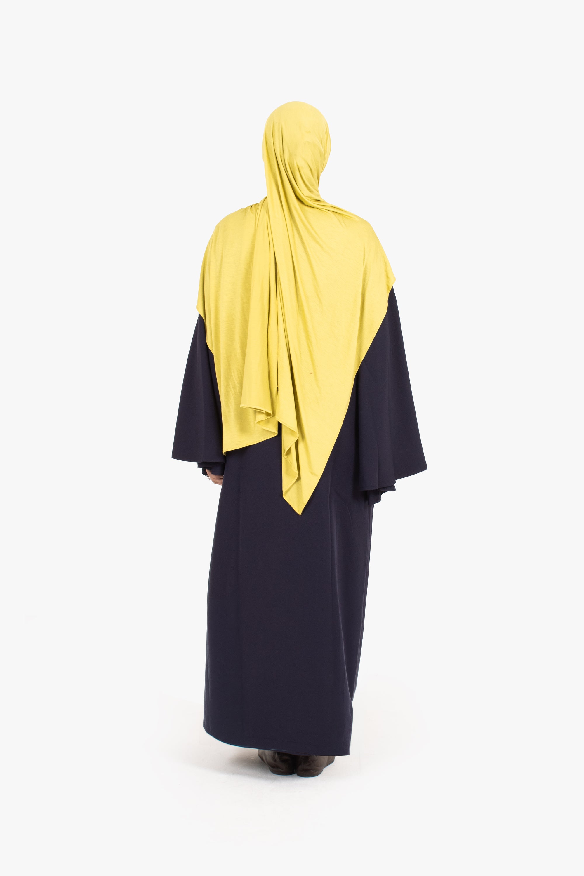 Navy Powder Touch Crepe Umbrella Sleeve Abaya